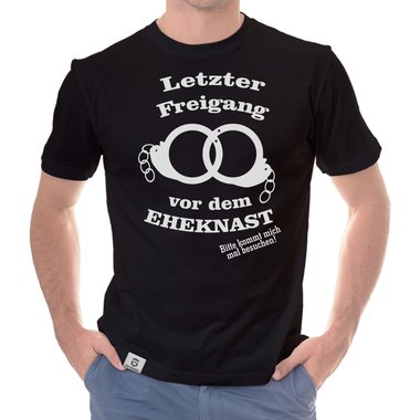 Herren T-Shirt - Letzter Freigang weiss-schwarz 5XL