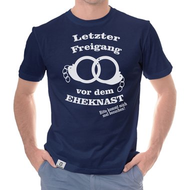 Herren T-Shirt - Letzter Freigang weiss-schwarz 5XL