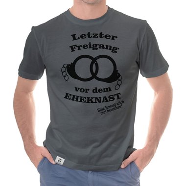 Herren T-Shirt - Letzter Freigang weiss-schwarz 5XL