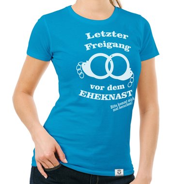 Damen T-Shirt - Letzter Freigang weiss-schwarz XXL