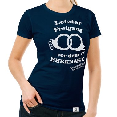 Damen T-Shirt - Letzter Freigang weiss-schwarz XXL