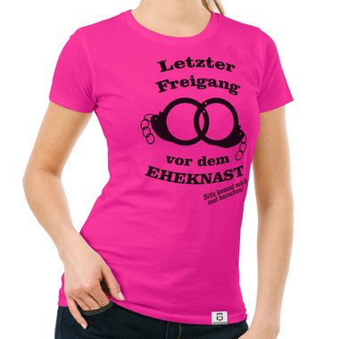 Damen T-Shirt - Letzter Freigang weiss-schwarz XXL