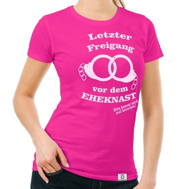 Damen T-Shirt - Letzter Freigang weiss-schwarz XXL