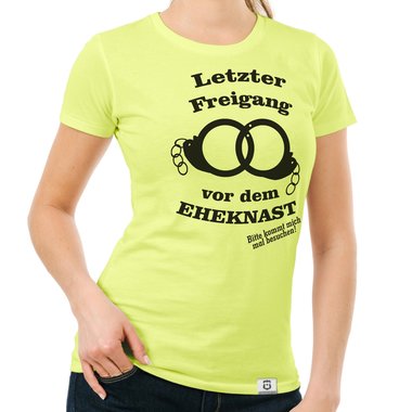 Damen T-Shirt - Letzter Freigang weiss-schwarz XXL