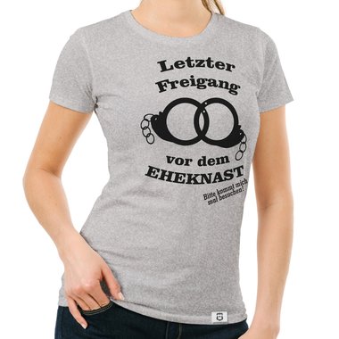 Damen T-Shirt - Letzter Freigang weiss-schwarz XXL