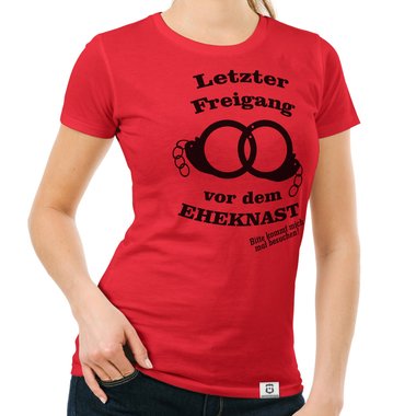 Damen T-Shirt - Letzter Freigang weiss-schwarz XXL