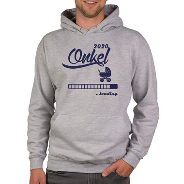 Herren Hoodie - Onkel 2020 loading dunkelgrau-cyan XS