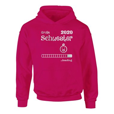 Kinder Hoodie - Groe Schwester 2020 loading schwarz-weiss 152-158