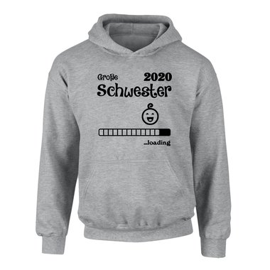 Kinder Hoodie - Groe Schwester 2020 loading schwarz-weiss 152-158