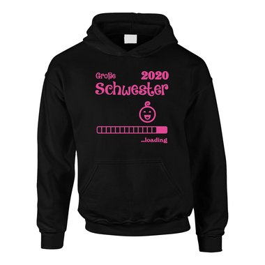 Kinder Hoodie - Groe Schwester 2020 loading schwarz-weiss 152-158