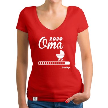 Damen T-Shirt V-Ausschnitt - Oma 2020 loading dunkelgrau-weiss XS
