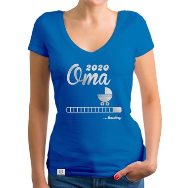 Damen T-Shirt V-Ausschnitt - Oma 2020 loading dunkelgrau-weiss XS