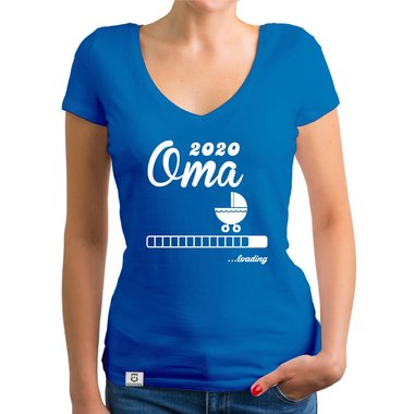 Damen T-Shirt V-Ausschnitt - Oma 2020 loading dunkelgrau-weiss XS