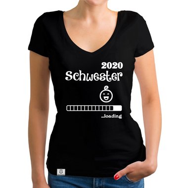 Damen T-Shirt V-Ausschnitt - Schwester 2020 loading