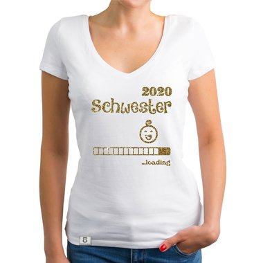 Damen T-Shirt V-Ausschnitt - Schwester 2020 loading