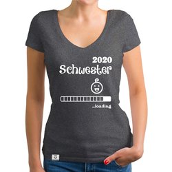 Damen T-Shirt V-Ausschnitt - Schwester 2020 loading