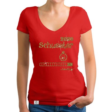Damen T-Shirt V-Ausschnitt - Schwester 2020 loading weiss-schwarz XXL