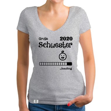 Damen T-Shirt V-Ausschnitt - Groe Schwester 2020 loading