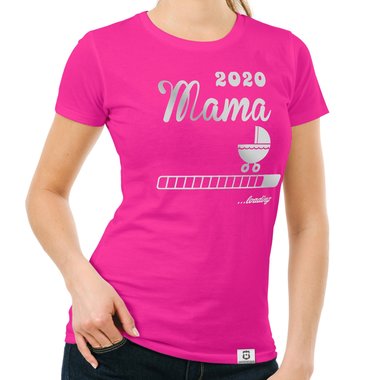 Damen T-Shirt - Mama 2020 loading dunkelblau-fuchsia S