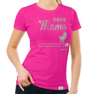 Damen T-Shirt - Mama 2020 loading dunkelblau-fuchsia S