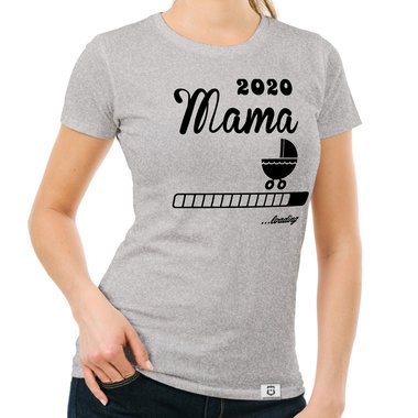 Damen T-Shirt - Mama 2020 loading weiss-schwarz XXL