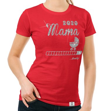 Damen T-Shirt - Mama 2020 loading weiss-schwarz XXL