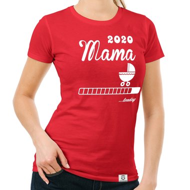 Damen T-Shirt - Mama 2020 loading weiss-schwarz XXL