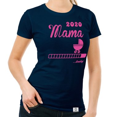 Damen T-Shirt - Mama 2020 loading weiss-schwarz XXL