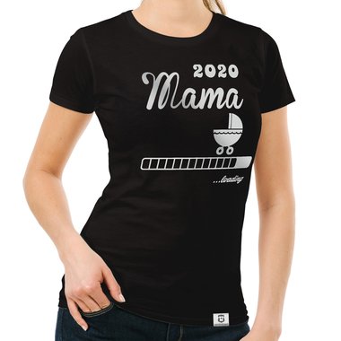 Damen T-Shirt - Mama 2020 loading weiss-schwarz XXL