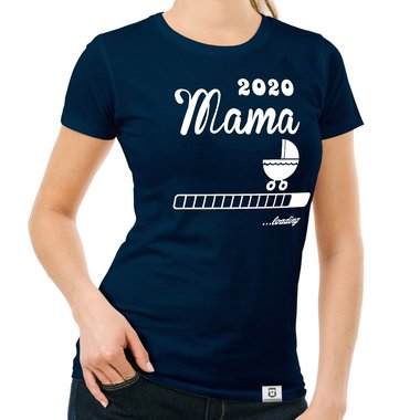 Damen T-Shirt - Mama 2020 loading weiss-schwarz XXL