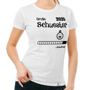 Damen T-Shirt - Groe Schwester 2020 loading weiss-schwarz XXL