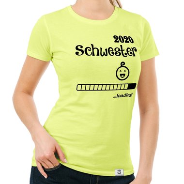 Damen T-Shirt - Schwester 2020 loading dunkelblau-fuchsia S