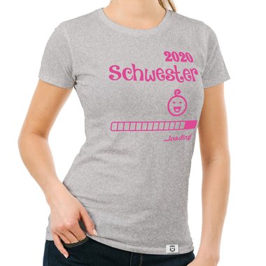 Damen T-Shirt - Schwester 2020 loading dunkelblau-fuchsia S