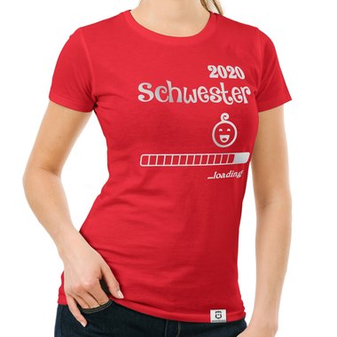 Damen T-Shirt - Schwester 2020 loading dunkelblau-fuchsia S