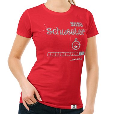 Damen T-Shirt - Schwester 2020 loading dunkelblau-fuchsia S