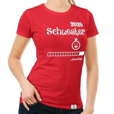 Damen T-Shirt - Schwester 2020 loading dunkelblau-fuchsia S