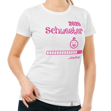 Damen T-Shirt - Schwester 2020 loading dunkelblau-fuchsia S