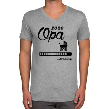 Herren T-Shirt - V-Ausschnitt - Opa 2020 loading dunkelblau-cyan S