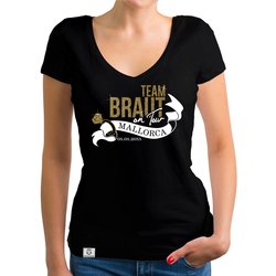 Damen JGA T-Shirt V-Ausschnitt - Team Braut on Tour -...