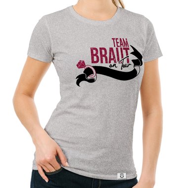 Damen JGA T-Shirt - Team Braut on Tour - Personalisierbar