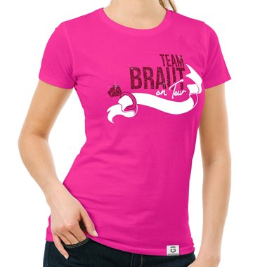 Damen JGA T-Shirt - Team Braut on Tour - Personalisierbar