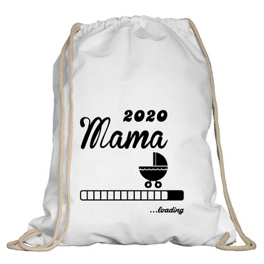 Turnbeutel - Mama 2020 loading weiss-schwarz