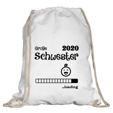 Turnbeutel - Groe Schwester 2020 loading weiss-schwarz