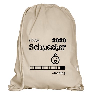 Turnbeutel - Groe Schwester 2020 loading weiss-schwarz