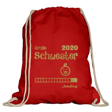 Turnbeutel - Groe Schwester 2020 loading weiss-schwarz