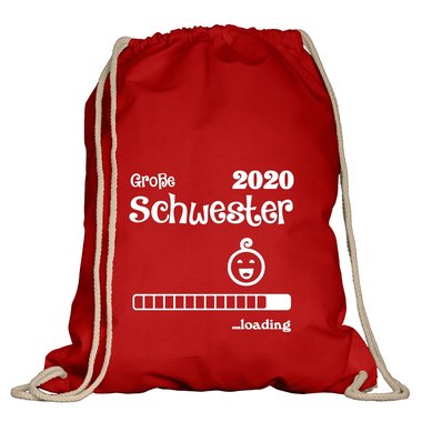 Turnbeutel - Groe Schwester 2020 loading weiss-schwarz