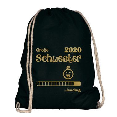 Turnbeutel - Groe Schwester 2020 loading weiss-schwarz