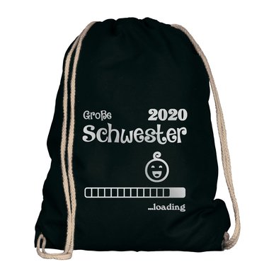 Turnbeutel - Groe Schwester 2020 loading weiss-schwarz