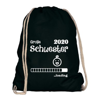 Turnbeutel - Groe Schwester 2020 loading weiss-schwarz