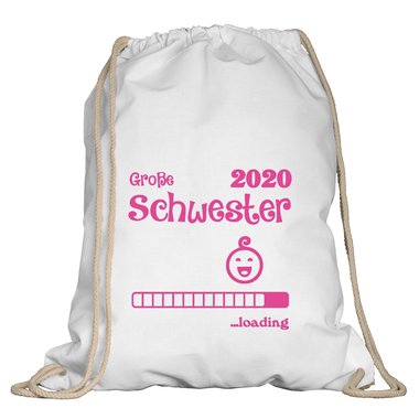 Turnbeutel - Groe Schwester 2020 loading weiss-schwarz